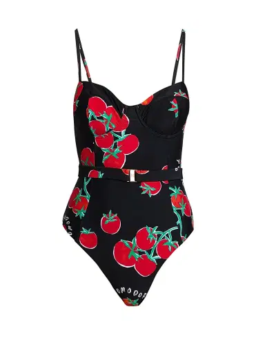 Milly Women's Pomodoro Belted One-Piece Swimsuit - Size Large | Thumbnail 1 Milly Women's Pomodoro Belted One-Piece Swimsuit - Size Large | Thumbnail 1