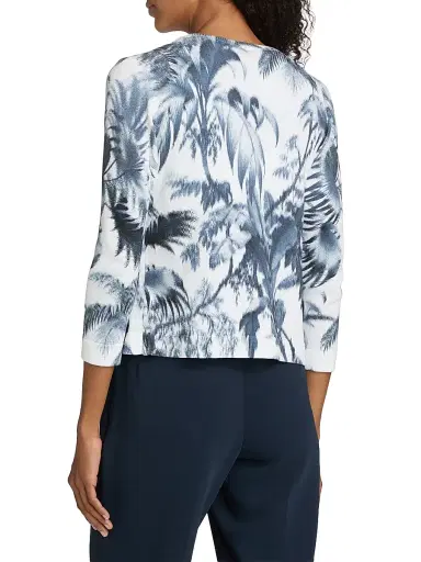 Oscar de la Renta Women's Palm Tree Cotton-Blend Tieneck Cardigan | Thumbnail 5 Oscar de la Renta Women's Palm Tree Cotton-Blend Tieneck Cardigan | Thumbnail 5
