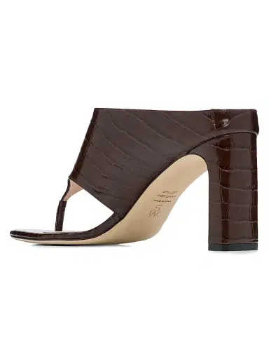 Stuart Weitzman Women's Babette 85MM Croc-Embossed Leather Sandals - Walnut - Size 9.5 | Thumbnail 4 Stuart Weitzman Women's Babette 85MM Croc-Embossed Leather Sandals - Walnut - Size 9.5 | Thumbnail 4
