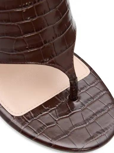 Stuart Weitzman Women's Babette 85MM Croc-Embossed Leather Sandals - Walnut - Size 9.5 | Thumbnail 6 Stuart Weitzman Women's Babette 85MM Croc-Embossed Leather Sandals - Walnut - Size 9.5 | Thumbnail 6