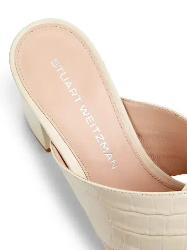 Stuart Weitzman Women's Dayna 80MM Leather Platform Sandals - Linen - Size 9.5 | Thumbnail 6