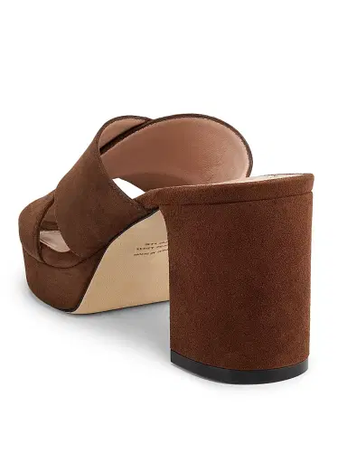 Stuart Weitzman Women's Dayna 80MM Suede Platform Mules - Cigar - Size 9.5 | Thumbnail 3