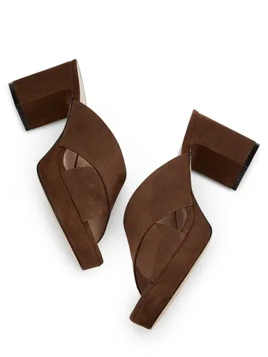 Stuart Weitzman Women's Dayna 80MM Suede Platform Mules - Cigar - Size 9.5 | Thumbnail 6