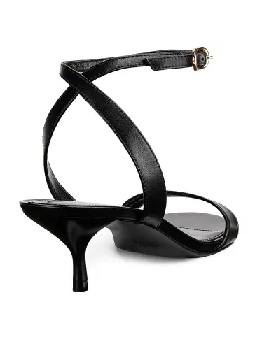 Stuart Weitzman Women's Kellie 50MM Leather Kitten-Heel Sandals - Black - Size 9.5 | Thumbnail 3 Stuart Weitzman Women's Kellie 50MM Leather Kitten-Heel Sandals - Black - Size 9.5 | Thumbnail 3