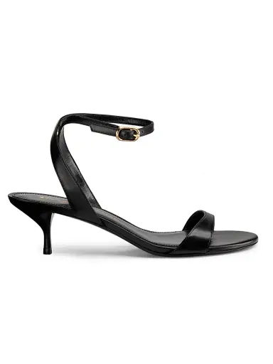Stuart Weitzman Women's Kellie 50MM Leather Kitten-Heel Sandals - Black - Size 9.5 | Thumbnail 1 Stuart Weitzman Women's Kellie 50MM Leather Kitten-Heel Sandals - Black - Size 9.5 | Thumbnail 1