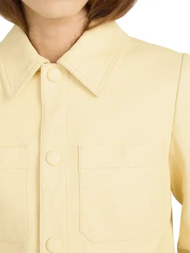 Frame Women's The Small Leather Jacket - Lemon - Size XL | Thumbnail 7