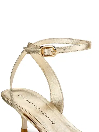 Stuart Weitzman Women's Kellie 50MM Leather Sandals - Light Gold - Size 9.5 | Thumbnail 5 Stuart Weitzman Women's Kellie 50MM Leather Sandals - Light Gold - Size 9.5 | Thumbnail 5