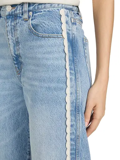 Frame Women's The Crochet Bow Crop Jeans - Aura | Thumbnail 6