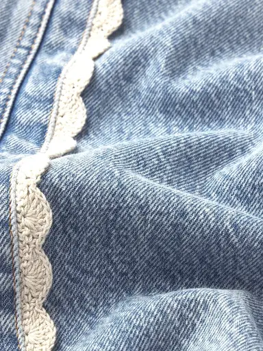 Frame Women's The Crochet Bow Crop Jeans - Aura | Thumbnail 8