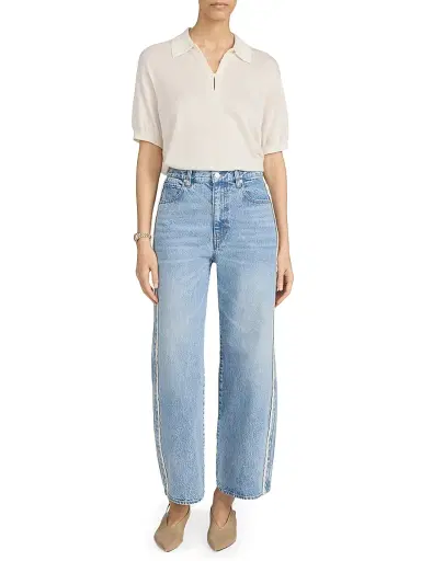 Frame Women's The Crochet Bow Crop Jeans - Aura | Thumbnail 1