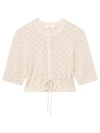 Frame Women's The Clover Pointelle Knit Cardigan - Oatmeal Heather - Size XL | Thumbnail 1 Frame Women's The Clover Pointelle Knit Cardigan - Oatmeal Heather - Size XL | Thumbnail 1