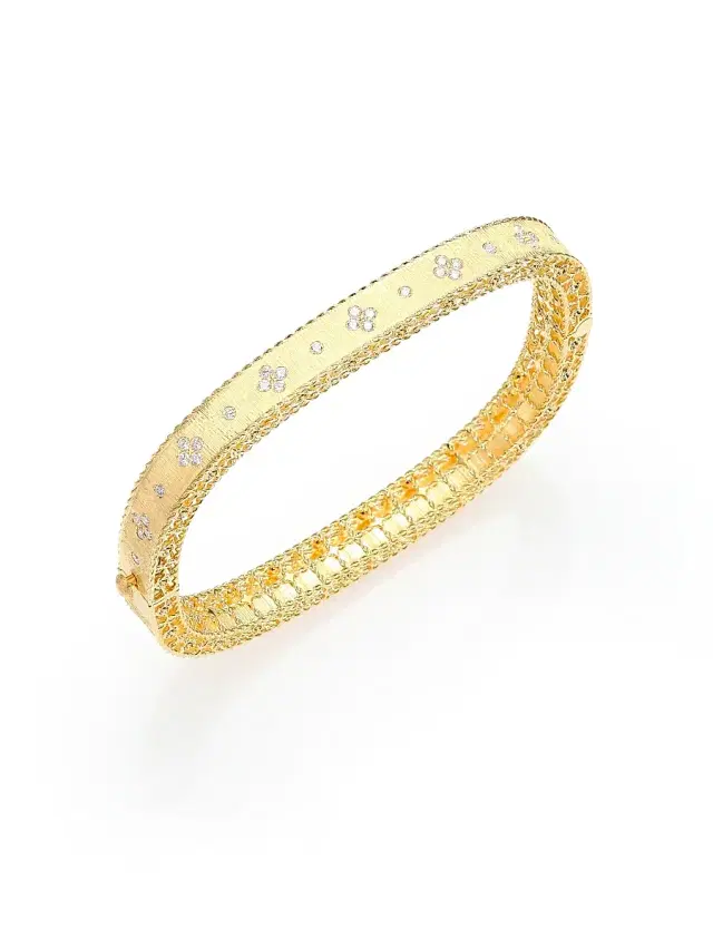 Princess18K Yellow Gold & Diamond Bangle Bracelet - Gold