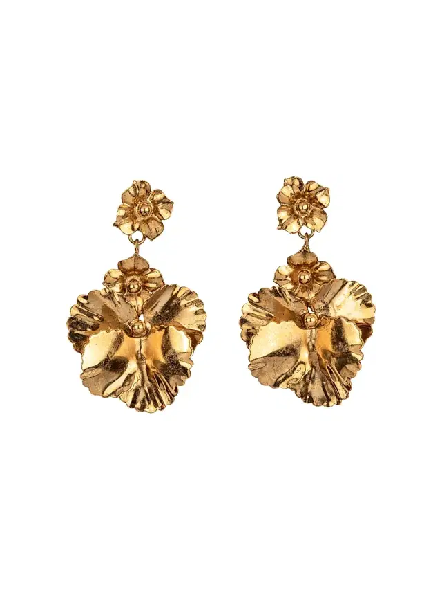 Women's Samara 18K-Gold-Plated Flower Drop Earrings - Gold