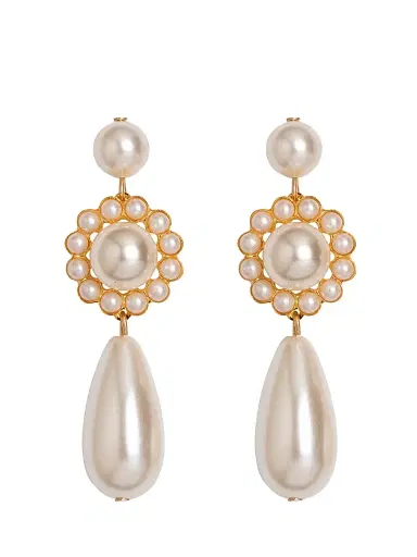 Jennifer Behr Women's Caretta 18K-Gold-Plated & Imitation Pearl Drop Earrings - White | Thumbnail 1