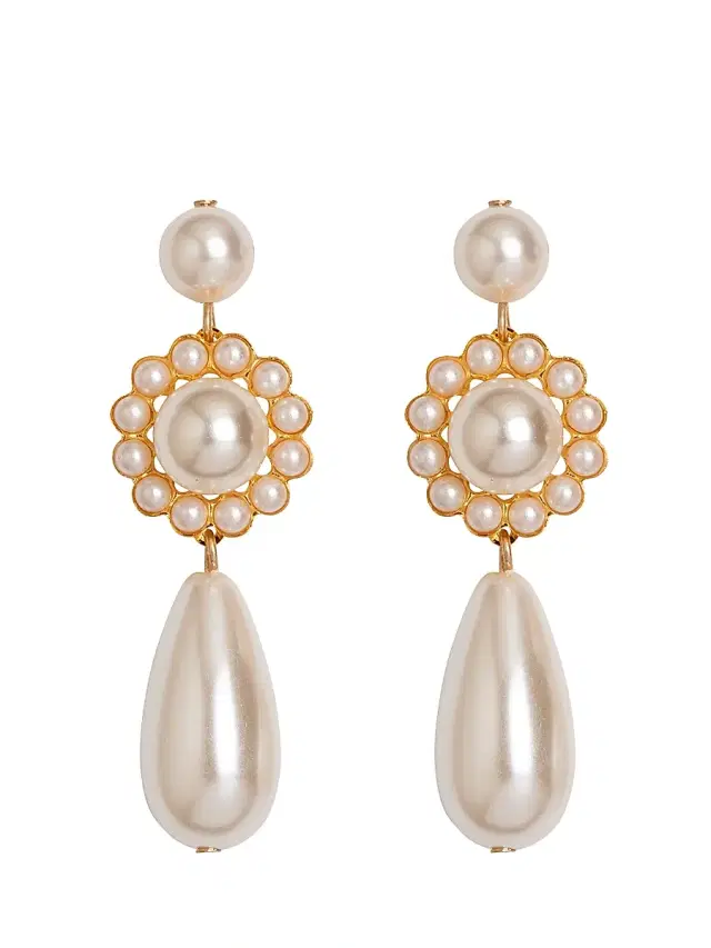 Women's Caretta 18K-Gold-Plated & Imitation Pearl Drop Earrings - White