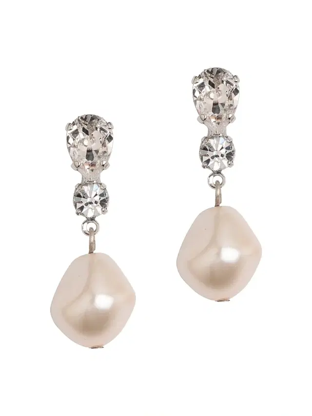 Women's Kristina Rhodium-Plated, Crystal & Imitation Pearl Drop Earrings - Silver