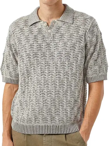 Corridor Men's Textured Polo Sweater | Thumbnail 1 Corridor Men's Textured Polo Sweater | Thumbnail 1