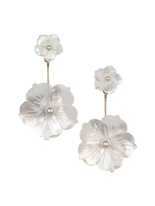 Women's Zinnia 18K Gold-Plated & Mother-Of-Pearl Drop Earrings - Mother Of Pearl