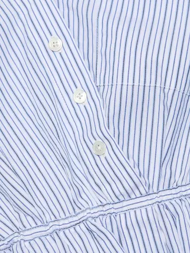 Rosie Assoulin Women's Falling Off The Shoulder Poplin Shirt - Blue Stripe | Thumbnail 7 Rosie Assoulin Women's Falling Off The Shoulder Poplin Shirt - Blue Stripe | Thumbnail 7