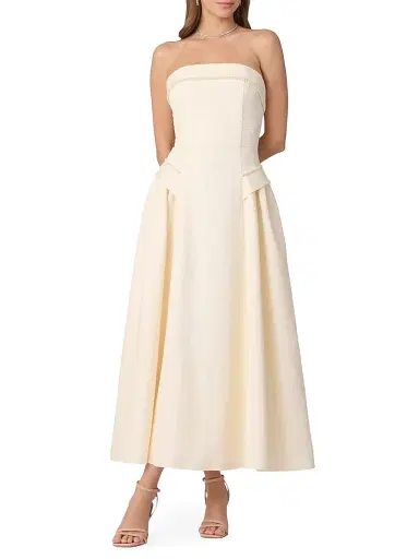 Shoshanna Women's Remington Strapless Cocktail Dress - Ivory - Size 12 | Thumbnail 2