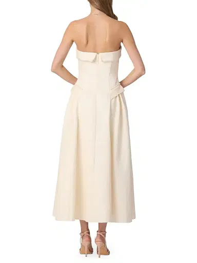 Shoshanna Women's Remington Strapless Cocktail Dress - Ivory - Size 12 | Thumbnail 3