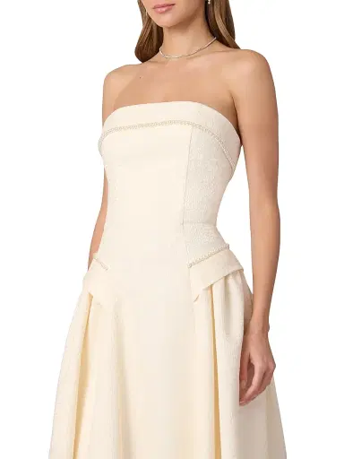 Shoshanna Women's Remington Strapless Cocktail Dress - Ivory - Size 12 | Thumbnail 4