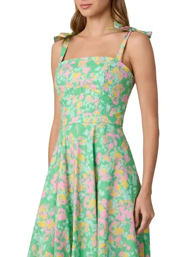 Shoshanna Women's Majorelle Floral Jacquard Cocktail Dress - Bright Mint Multi - Size 14 | Thumbnail 4
