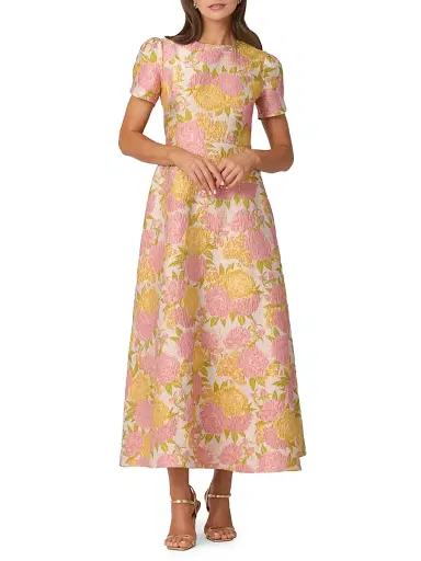 Shoshanna Women's Vivianne Floral Brocade Cocktail Dress - Amber Blush - Size 10 | Thumbnail 2