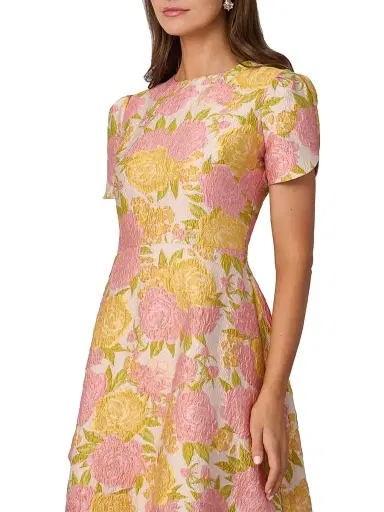 Shoshanna Women's Vivianne Floral Brocade Cocktail Dress - Amber Blush - Size 10 | Thumbnail 4