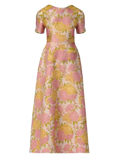 Shoshanna Women's Vivianne Floral Brocade Cocktail Dress - Amber Blush - Size 10 | Thumbnail 1
