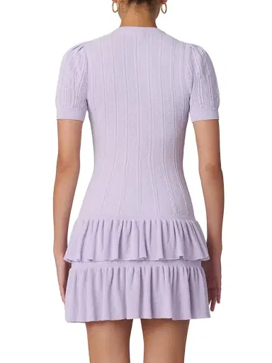 Shoshanna Women's Sloan Pointelle Knit Ruffle Minidress | Thumbnail 3 Shoshanna Women's Sloan Pointelle Knit Ruffle Minidress | Thumbnail 3