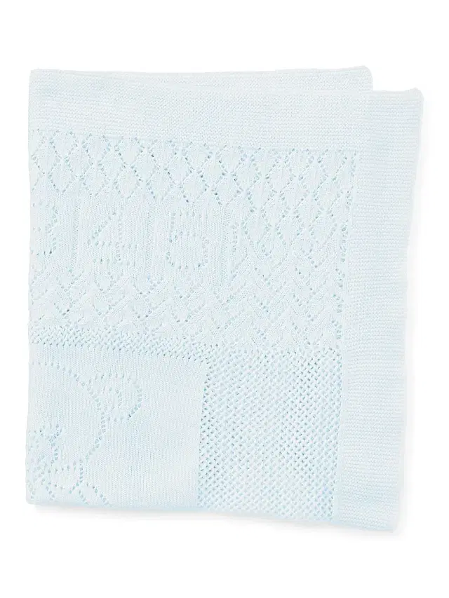 Polo Ralph Lauren Baby's Polo Bear & Heart Cotton Blanket - Blue