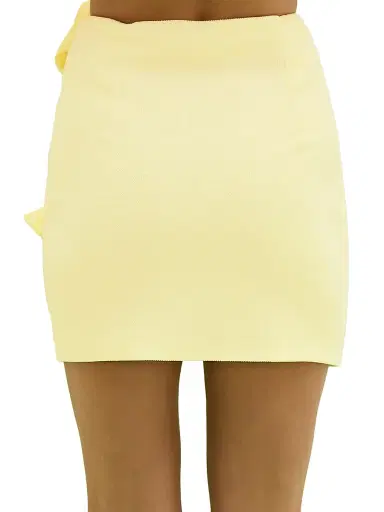 PatBo Women's Taffeta Ruffle Miniskirt - Yellow | Thumbnail 5