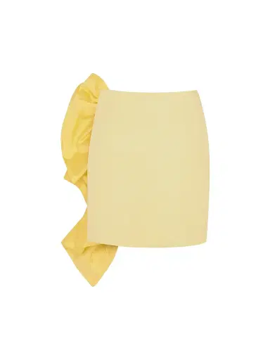 PatBo Women's Taffeta Ruffle Miniskirt - Yellow | Thumbnail 7