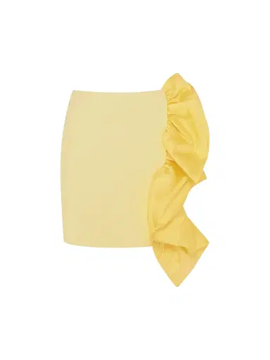 PatBo Women's Taffeta Ruffle Miniskirt - Yellow | Thumbnail 1