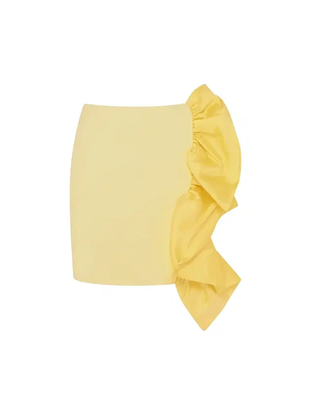 Women's Taffeta Ruffle Miniskirt - Yellow