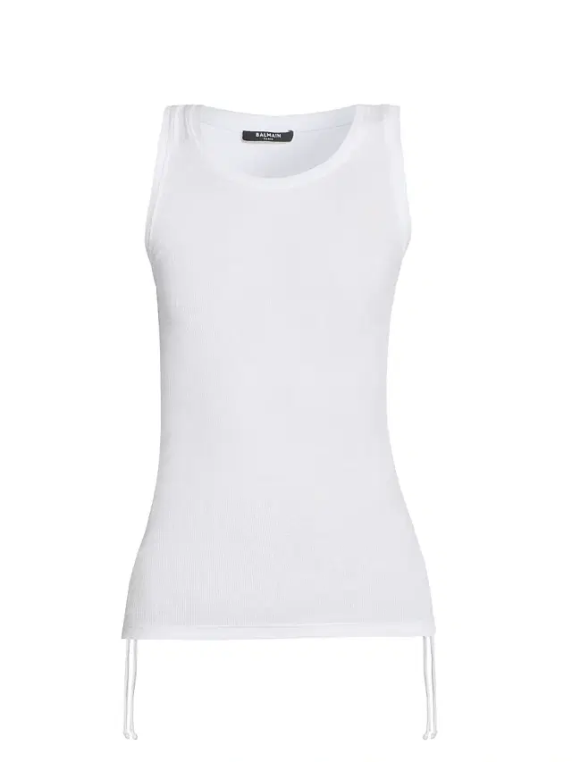 Women's Rib-Knit Stretch Cotton Tank - Blanc