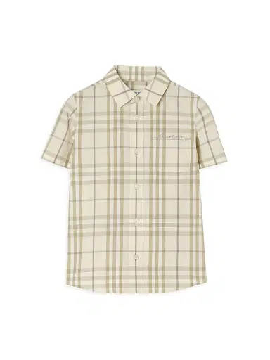 Burberry Baby Boy's, Little Boy's & Boy's Check Short-Sleeve Shirt - Sesame Beige - Size 3 | Thumbnail 1 Burberry Baby Boy's, Little Boy's & Boy's Check Short-Sleeve Shirt - Sesame Beige - Size 3 | Thumbnail 1