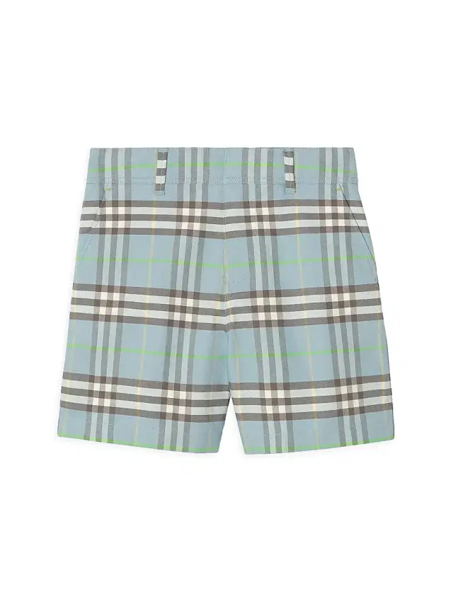 Baby Boy's, Little Boy's & Boy's Check Flat Front Shorts - Misty Blue
