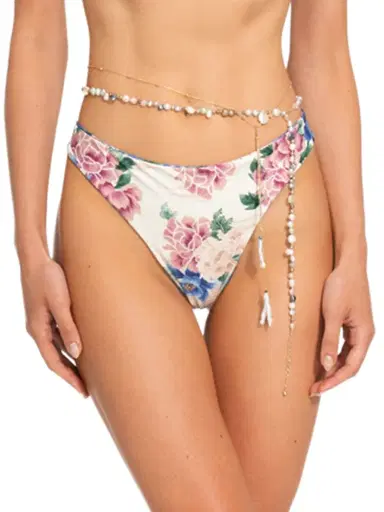 Agua Bendita Women's Radical Sunrise Ilu Reversible Floral Bikini Bottom - Size Medium | Thumbnail 4