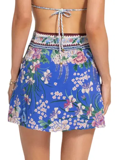 Agua Bendita Women's Ziara Ivy Floral Wrap Miniskirt | Thumbnail 5