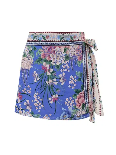 Agua Bendita Women's Ziara Ivy Floral Wrap Miniskirt | Thumbnail 1