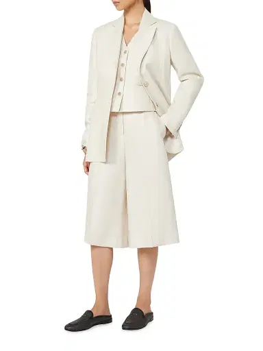 Max Mara Women's Linen and Cable Knit Gilet - Beige | Thumbnail 5 Max Mara Women's Linen and Cable Knit Gilet - Beige | Thumbnail 5