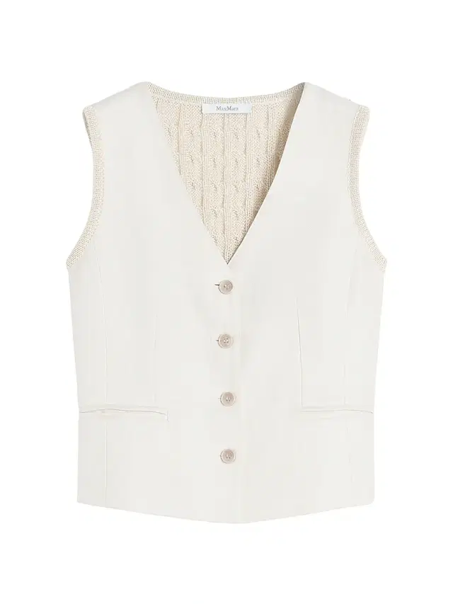 Max Mara Women's Linen and Cable Knit Gilet - Beige