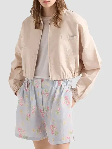 Prada Women's Faille Blouson Jacket - Beige Khaki - Size 8 | Thumbnail 3 Prada Women's Faille Blouson Jacket - Beige Khaki - Size 8 | Thumbnail 3
