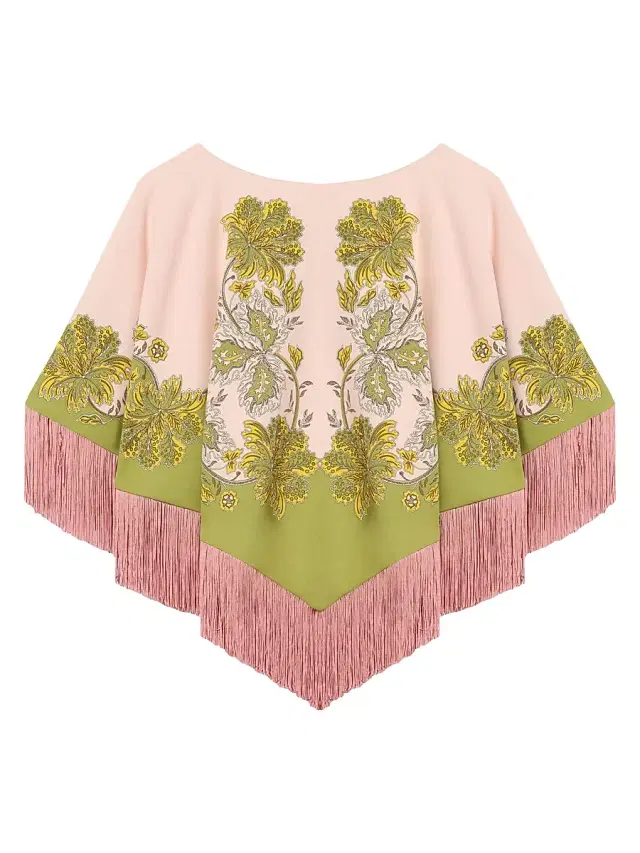 Women's Mini Poncho - Swathe Placee Pink