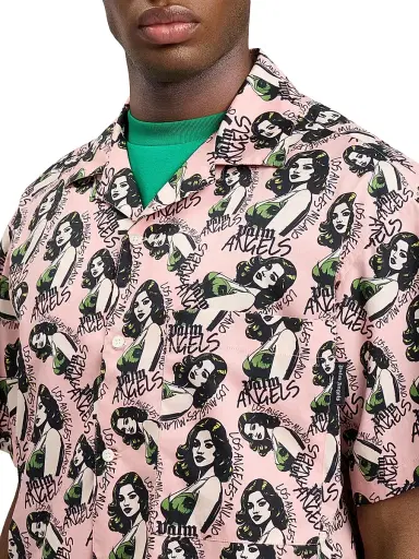 Palm Angels Men's Pinup Relaxed-Fit Bowling Shirt - Pink Multicolor - Size 44 | Thumbnail 6 Palm Angels Men's Pinup Relaxed-Fit Bowling Shirt - Pink Multicolor - Size 44 | Thumbnail 6