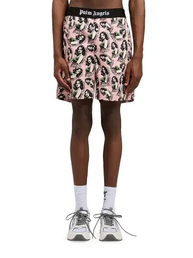 Palm Angels Men's Pinup-Print Cotton Shorts - Pink Multicolor - Size XXL | Thumbnail 3 Palm Angels Men's Pinup-Print Cotton Shorts - Pink Multicolor - Size XXL | Thumbnail 3