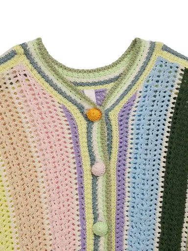 Zimmermann Baby Girl's, Little Girl's & Girl's Indra Striped Crochet Cardigan | Thumbnail 3 Zimmermann Baby Girl's, Little Girl's & Girl's Indra Striped Crochet Cardigan | Thumbnail 3