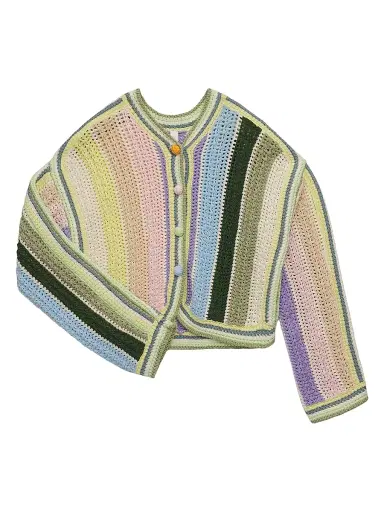 Zimmermann Baby Girl's, Little Girl's & Girl's Indra Striped Crochet Cardigan | Thumbnail 1 Zimmermann Baby Girl's, Little Girl's & Girl's Indra Striped Crochet Cardigan | Thumbnail 1